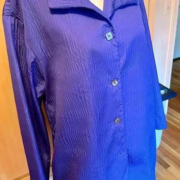 DESIGNER NINA MCLEMORE PURPLE, LIGHTWEIGHT JACKET SIZE 12 - Picture 2 of 3